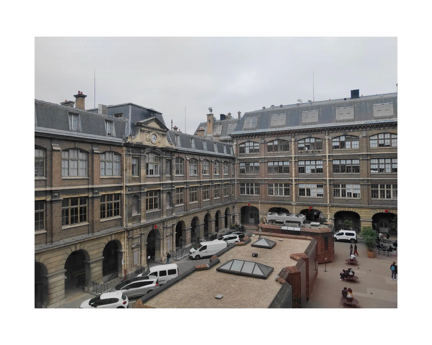 CNAM campus courtyard and historic building facade