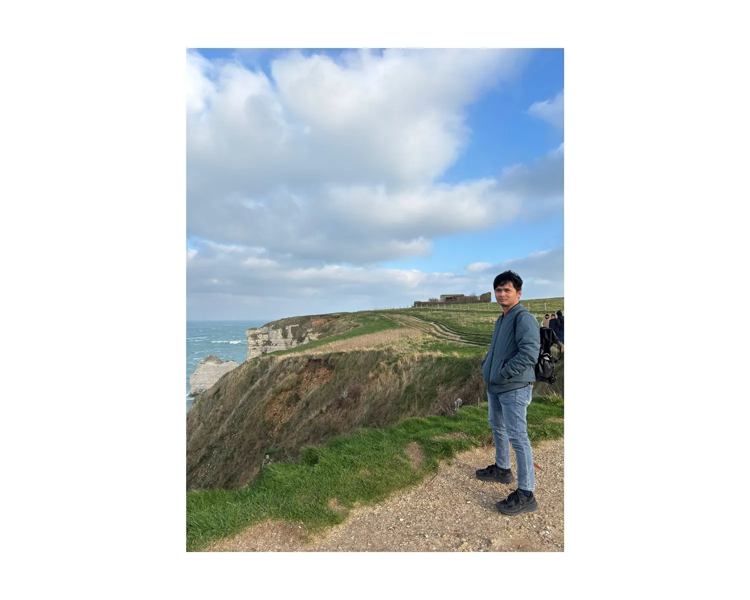 Clifftop view over the coastline at Étretat, Normandy